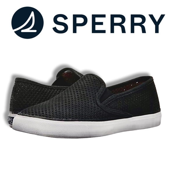 SPERRY Top-Sider Seaside Emboss Black Suede Shoes - Picture 2 of 6